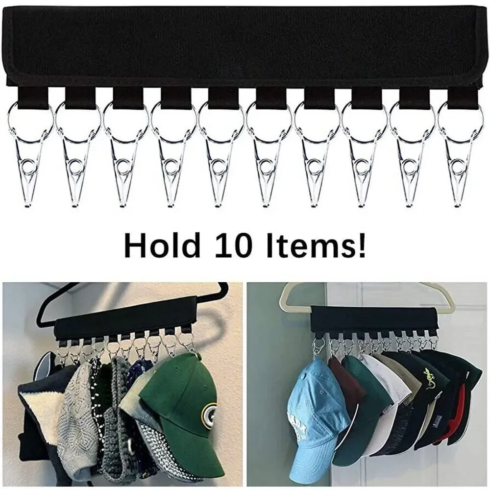 Baseball Hat Rack Hanger Organizer Holder Closet Display 10 Clip Universal Store